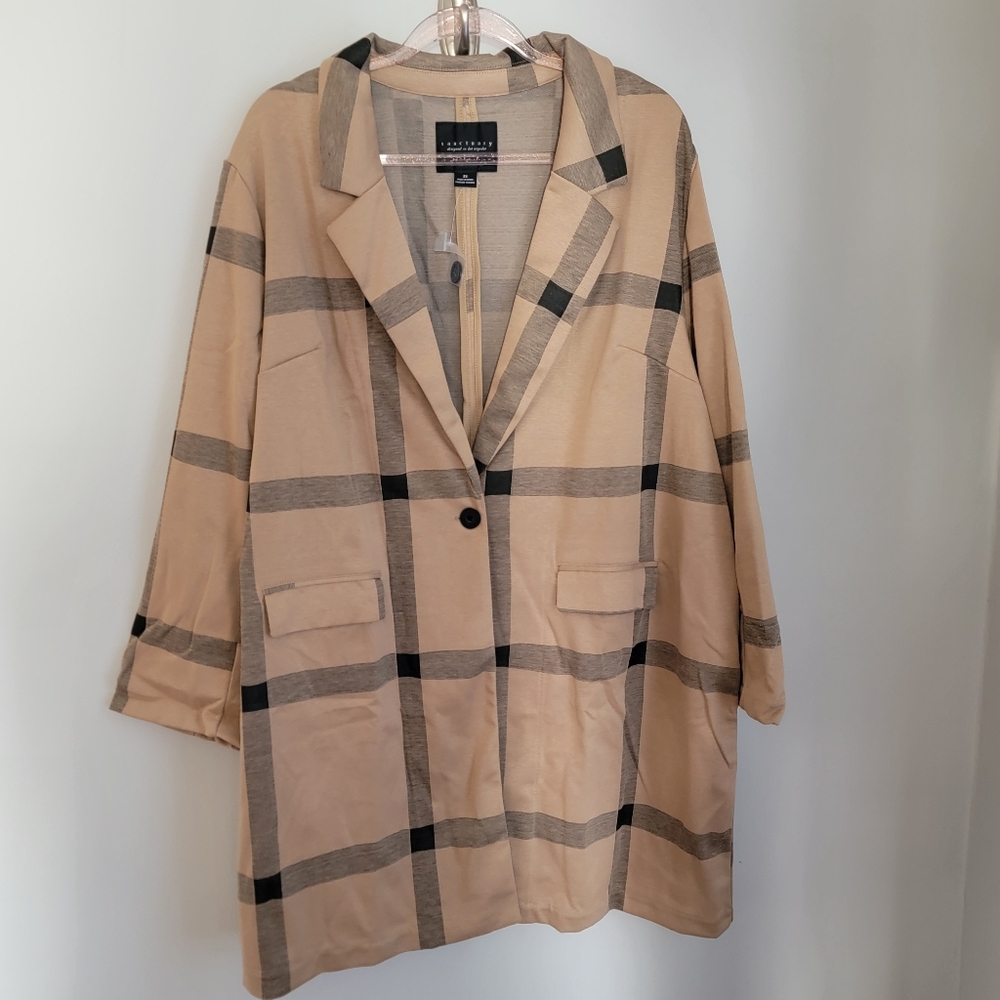 Sanctuary NWT Catalina Camel Plaid Jacket Size 2X